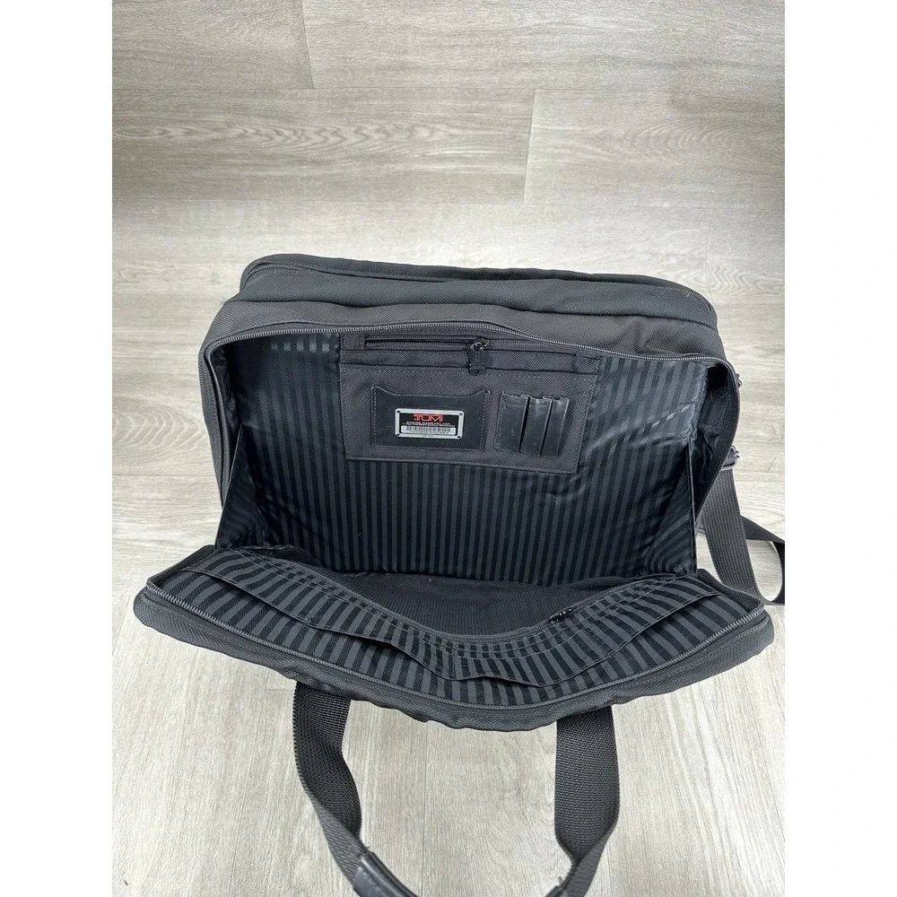 TUMI Alpha Expandable Ballistic Nylon Briefcase Business Laptop Bag 2671D3 Black